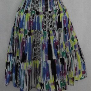 Fashion Bug skirt sz S 4 6 multi color print EUC